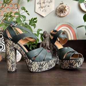 ModCloth teal strappy heels